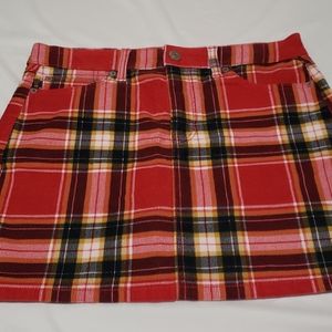 Am Eagle red plaid mini skirt